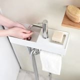  Chậu Rửa Tay Inox Treo Tường Miratap Tehachi Silver WA14111 – Inox 304 Xước Hairline, Siêu Nhỏ Gọn 350x120mm, Made In Japan 