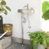  Chậu Rửa Tay Inox Treo Tường Miratap Tehachi Silver WA14111 – Inox 304 Xước Hairline, Siêu Nhỏ Gọn 350x120mm, Made In Japan 