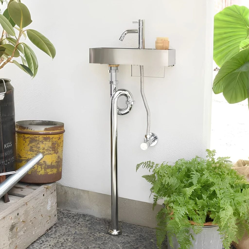  Chậu Rửa Tay Inox Treo Tường Miratap Tehachi Silver WA14111 – Inox 304 Xước Hairline, Siêu Nhỏ Gọn 350x120mm, Made In Japan 