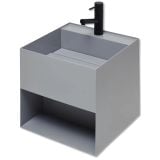  Chậu Rửa Tay Inox Treo Tường Miratap Cara 400 White WA28011 – Inox 304 Sơn Hybrid Trắng Mờ, Tích Hợp Hộc Tủ Đồ 13L, Made In Japan 