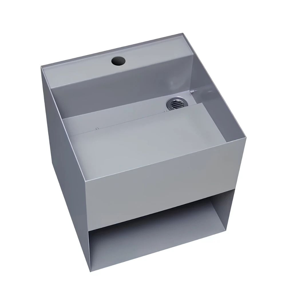  Chậu Rửa Tay Inox Treo Tường Miratap Cara 400 White WA28011 – Inox 304 Sơn Hybrid Trắng Mờ, Tích Hợp Hộc Tủ Đồ 13L, Made In Japan 