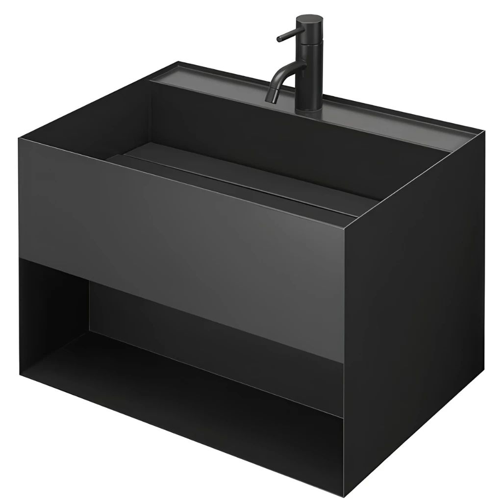 Chau lavabo inox treo tuong Miratap Cara 600 WA28041 mau den Nhat Ban