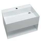  Chậu Lavabo Inox Treo Tường Miratap Cara 600 WA28041 Màu Đen – Inox 304 Phủ Sơn Mờ Hybrids, Tích Hợp Hộc Đồ, Made In Japan 
