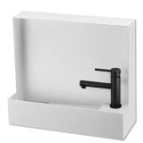  Chậu Rửa Tay Inox Treo Tường Miratap Pratico R WA28261 Màu Đen – Inox 304 Sơn Tĩnh Điện, Siêu Nhỏ Gọn Lỗ Vòi φ25mm, Made In Japan 