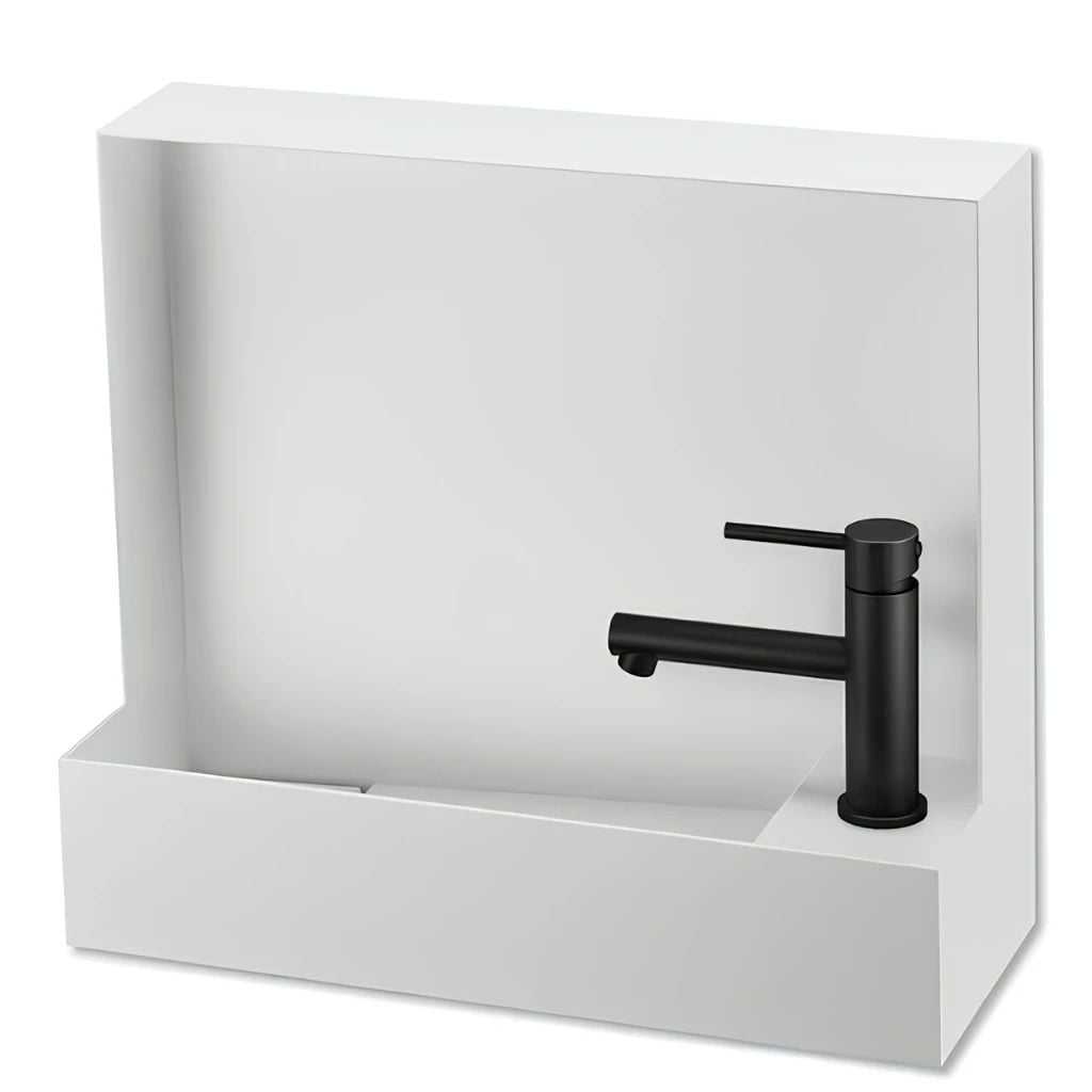  Chậu Rửa Tay Inox Treo Tường Miratap Pratico R WA28261 Màu Đen – Inox 304 Sơn Tĩnh Điện, Siêu Nhỏ Gọn Lỗ Vòi φ25mm, Made In Japan 