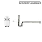  Bộ Xả Nắp Chặn Và Ống Thải Chữ P Màu Đen Miratap WA34011P (Thoát Tường) – Dành Cho Chậu Lavabo Không Xả Tràn, Nhập Khẩu Nhật Bản & Ý 
