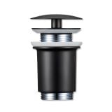  Bộ Xả Nắp Chặn Và Ống Thải Chữ P Màu Đen Miratap WA34011P (Thoát Tường) – Dành Cho Chậu Lavabo Không Xả Tràn, Nhập Khẩu Nhật Bản & Ý 