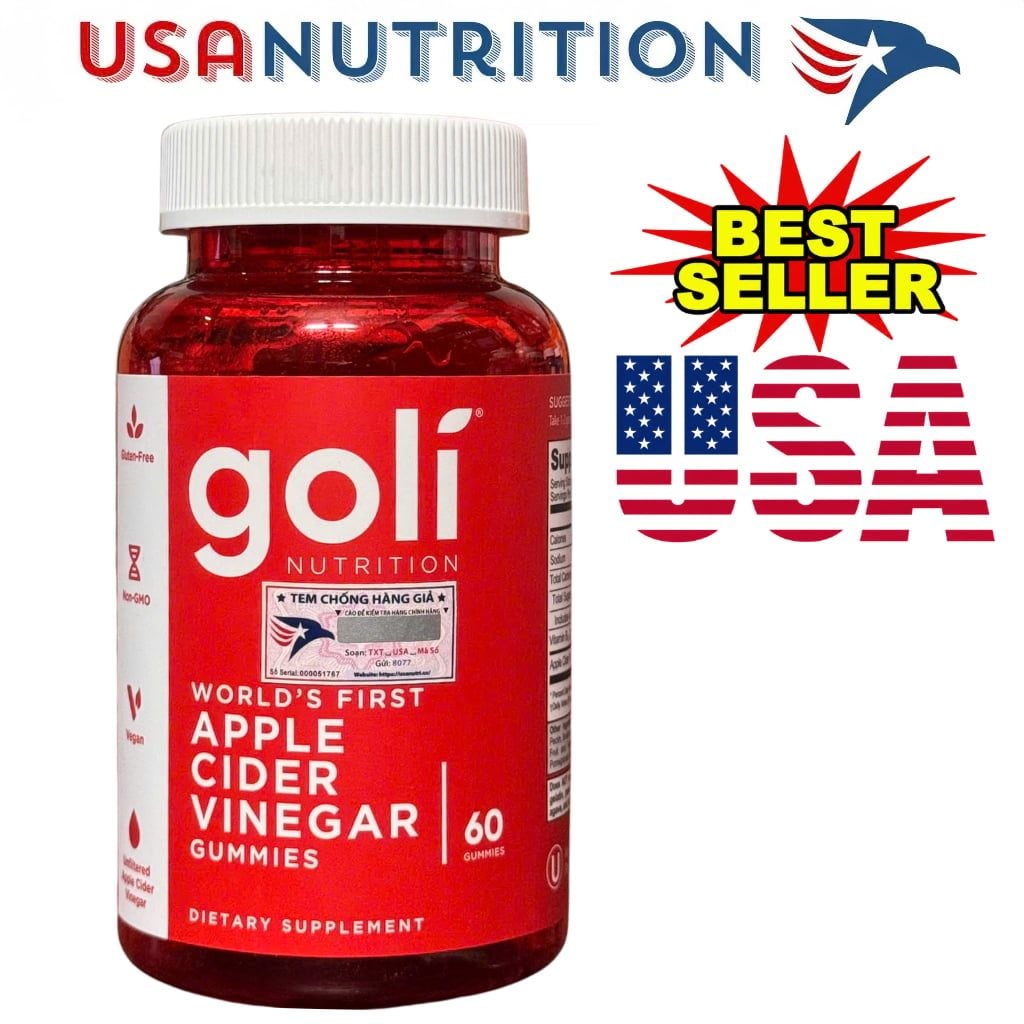 Kẹo dẻo giấm táo số 1 thế giới Goli Apple Cider Vinegar 60 viên