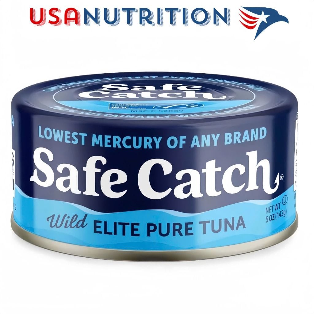 Cá ngừ hoang dã thủy ngân thấp Elite Wild Tuna: Safe Catch hộp lẻ 142g