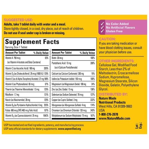  Vitamin tổng hợp cho phụ nữ Women's Multi 50+ chứng nhận USP Verified 90 viên : Nature Made 