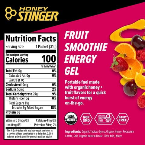  Gel năng lượng mật ong tự nhiên Energy Gel : Honey Stinger hộp 24 gói đủ vị 