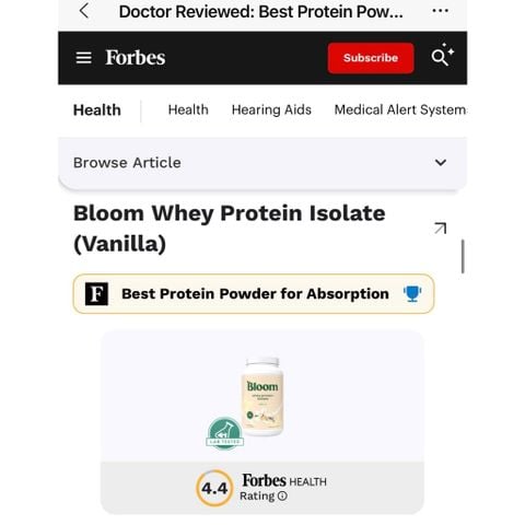  Whey Protein Isolate số 1 thế giới 100 điểm Labdoor : Bloom 930g 30 lần dùng 
