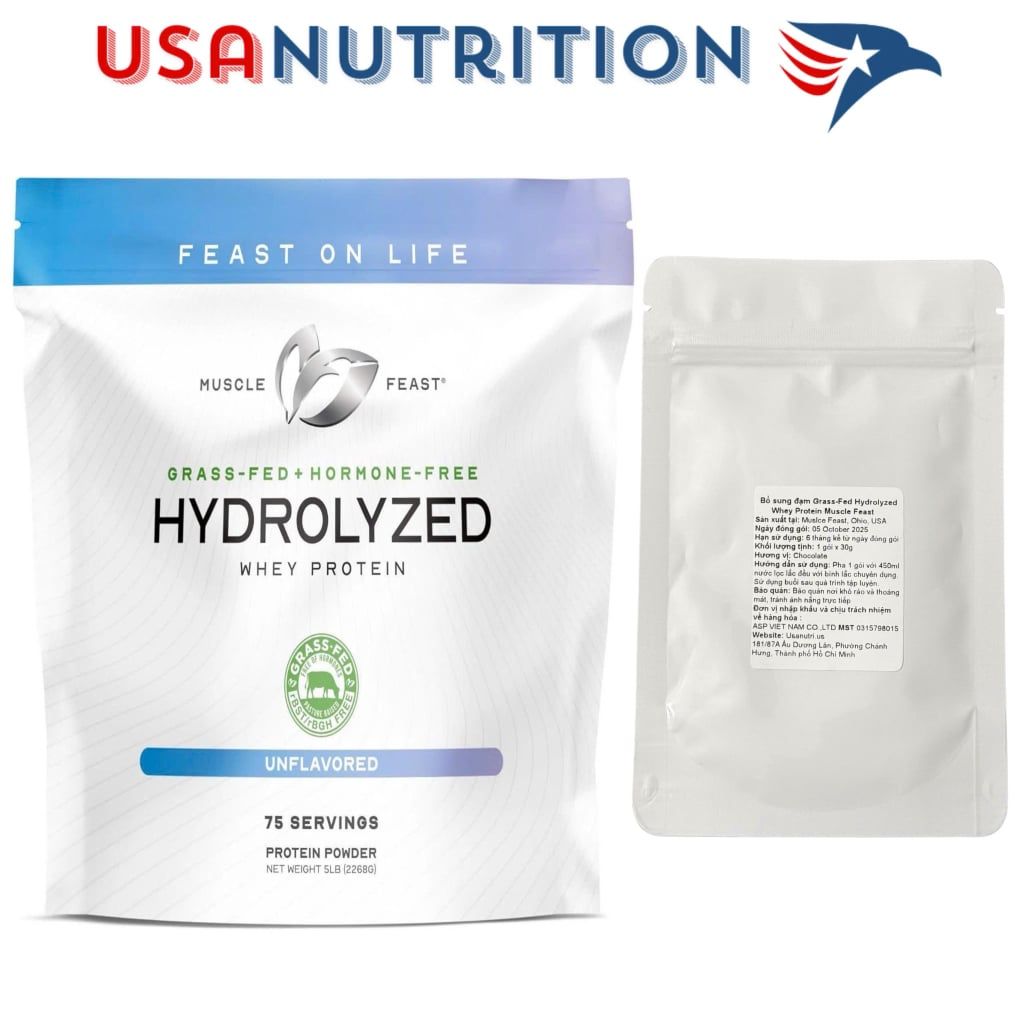 Grass-Fed Hydrolyzed Whey Muscle Feast : gói chiết