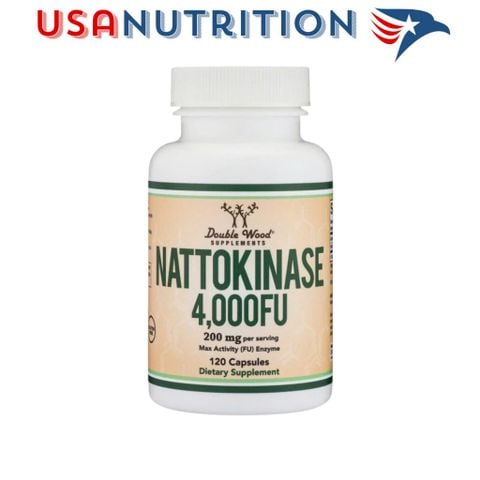  Nattokinase 4000FU 200mg 120 viên Double Wood: Chống đột quỵ, bảo vệ tim mạch 