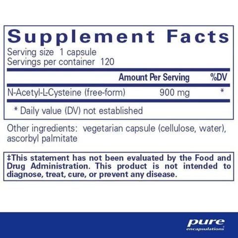  NAC (N-Acetyl-L-Cysteine) 900mg chứng nhận NSF : Nestle 
