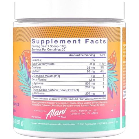  Dùng trước tập Pre Workout Powder Alani Nu : 30 lần dùng 