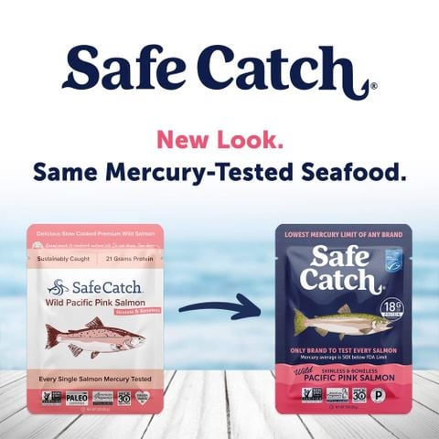  Cá hồi thủy ngân thấp Pink Salmon: Safe Catch hộp 12 gói 