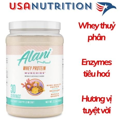  Hydrolyzed Whey Protein thủy phân Alani Nu: 920g 30 lần dùng 