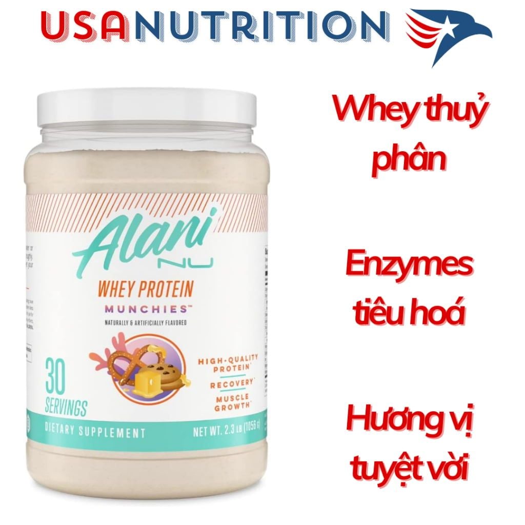 Hydrolyzed Whey Protein thủy phân Alani Nu: 920g 30 lần dùng