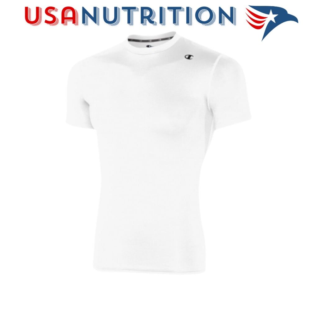 Champion Short Sleeve Compression Tee : Áo thun co giãn thể thao White