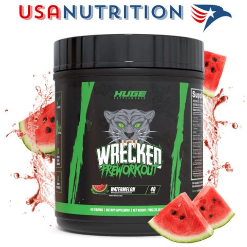  Bột Wrecked Pre Workout 10.000mg L-Citrulline 40 lần dùng : Huge Supplements 