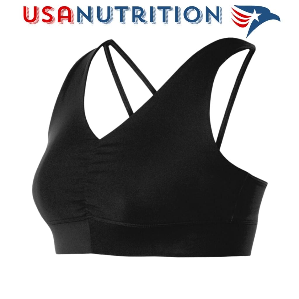 Champion Contour V-Neck Bra Top: Áo bra thể thao Black