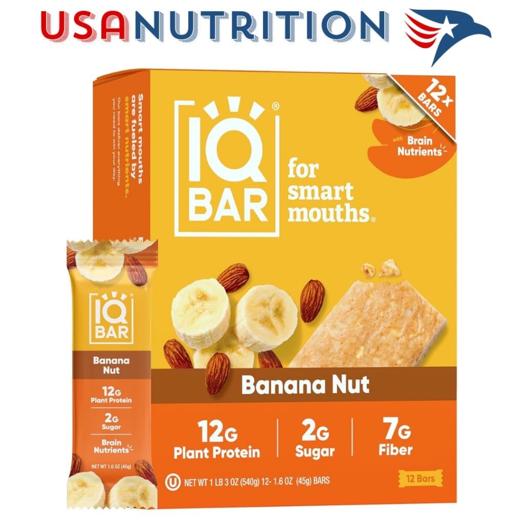 Bánh dinh dưỡng Protein Bar hỗ trợ chức năng não : IQBAR hộp 12 thanh đủ vị