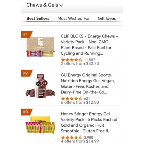  Kẹo năng lượng bán chạy nhất thế giới CLIF Bloks Energy Chews : 60g 
