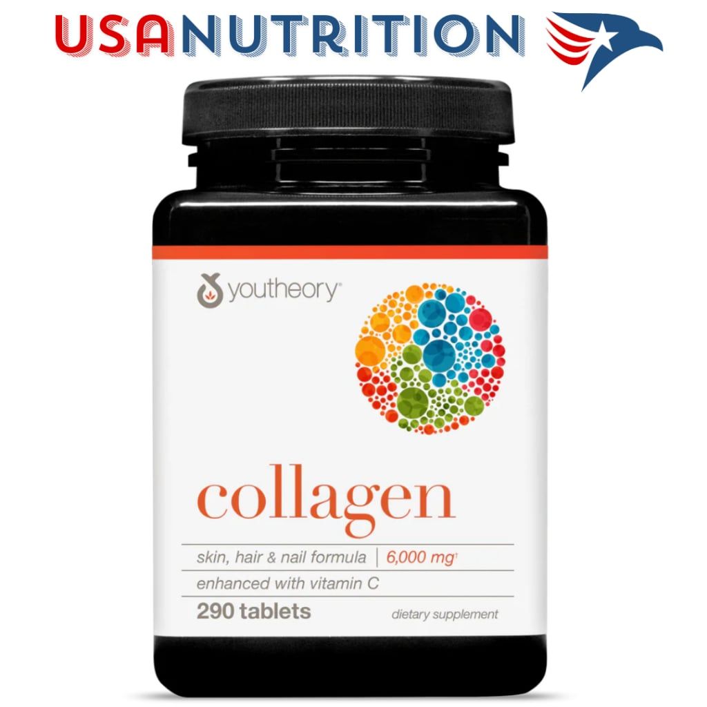 [CHÍNH HÃNG WEB] 6000mg Collagen + 90mg Vitamin C & Bitotin 290 viên : Youtheory