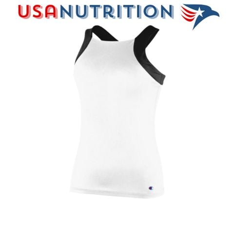  Champion Momentum Tank: Áo thun nữ không tay co giãn White/Black 