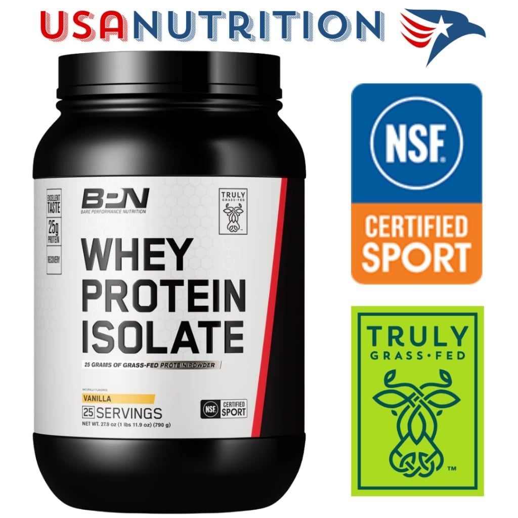 Grass-Fed Whey Protein Isolate chứng nhận NSF Sport + Truly Grass-Fed : BPN 25 serving