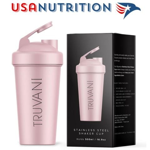  Bình lắc inox không gỉ Stainless Steel Shaker 475ml : Truvani 