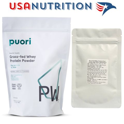  Grass Fed Whey Protein chứng nhận Clean Label Project Puori PW1 : gói chiết 