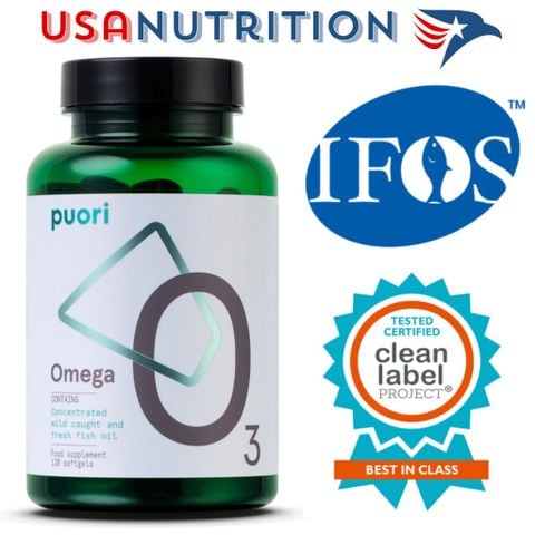  2000mg Omega-3 chống ợ hơi chứng nhận IFOS 120 viên : Puori 
