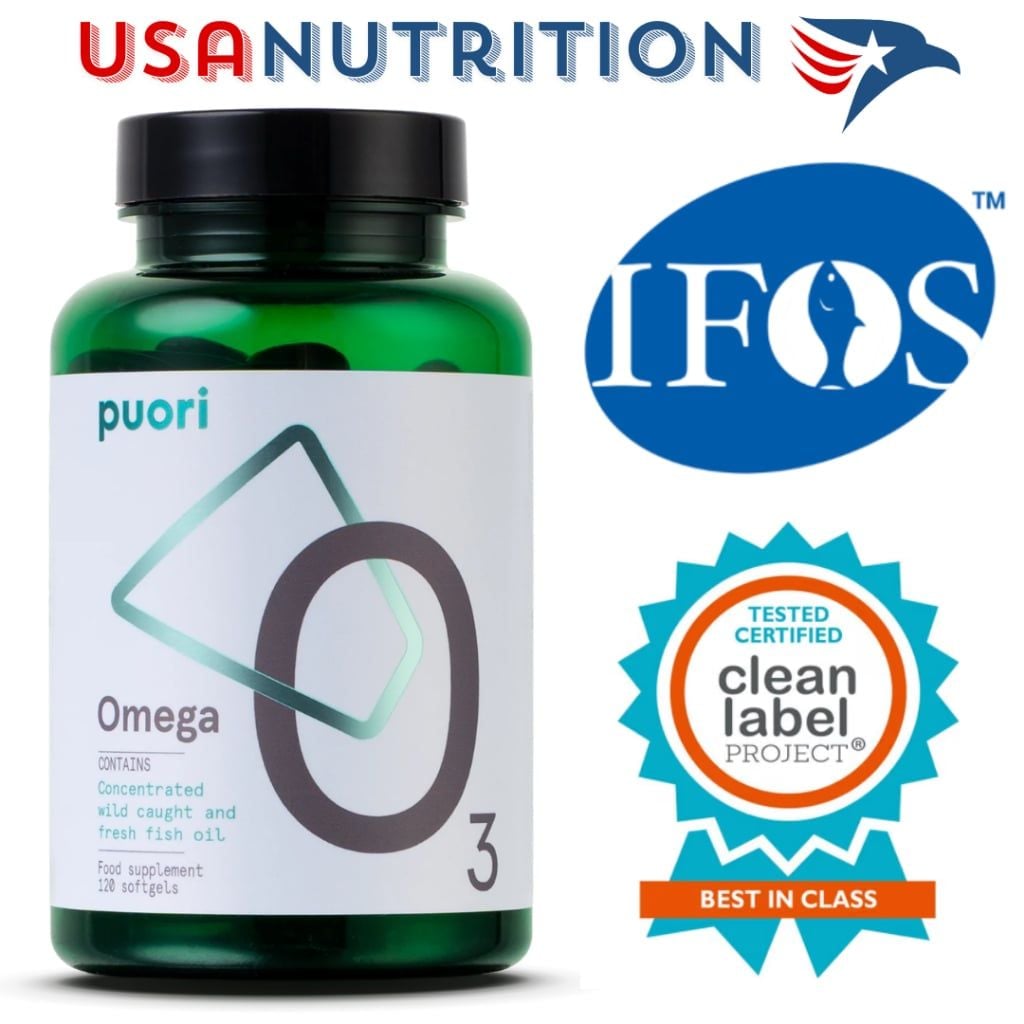 2000mg Omega-3 chống ợ hơi chứng nhận IFOS 120 viên : Puori