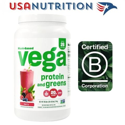  [SALE] Đạm thực vật rau xanh tốt nhất thế giới Vega Protein and Greens : 20g protein 26 lần dùng 