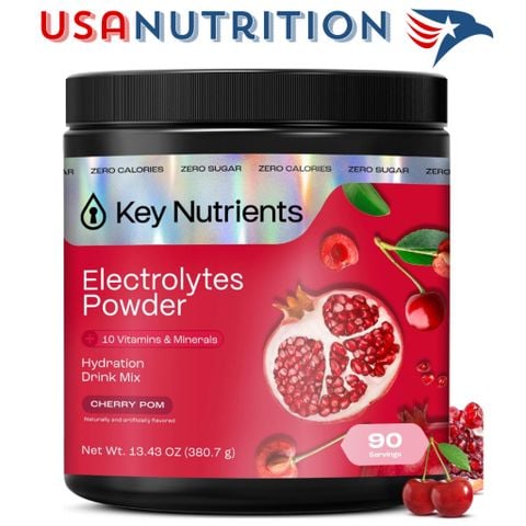  90 lần dùng Bột điện giải không đường tốt nhất 2024 Forbes bình chọn : Key Nutrients 