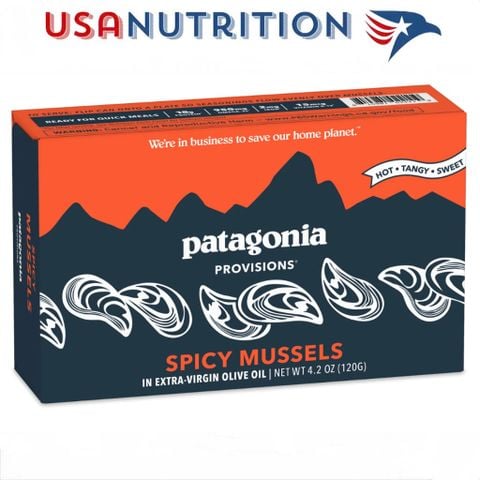  Vẹm xanh Mussel hữu cơ đóng hộp, ăn liền Patagonia Provisions 120g 