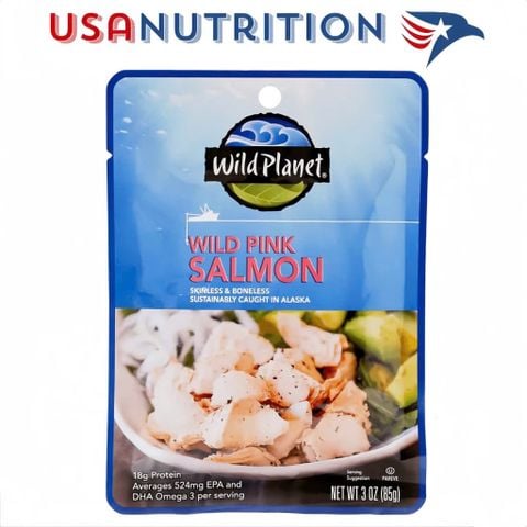  Cá hồi hồng hoang dã Pink Salmon: Wild Planet 1 gói lẻ 85g 