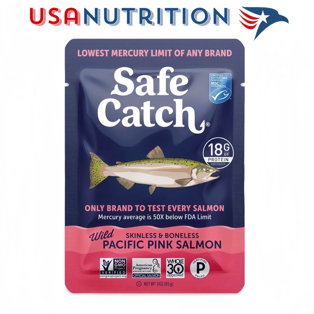 Cá hồi thủy ngân thấp Pink Salmon: Safe Catch 1 gói lẻ 85g