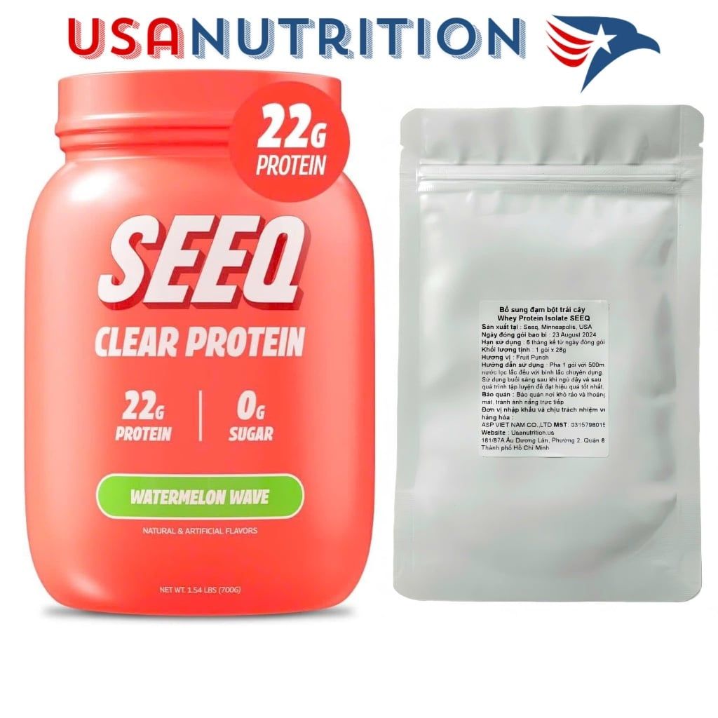 Bổ sung đạm vị trái cây Clear Whey tốt nhất thế giới SEEQ : gói chiết