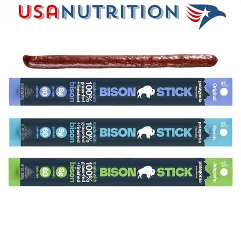  Khô bò que không đường Bison Sticks 8g protein : Patagonia Provisions 