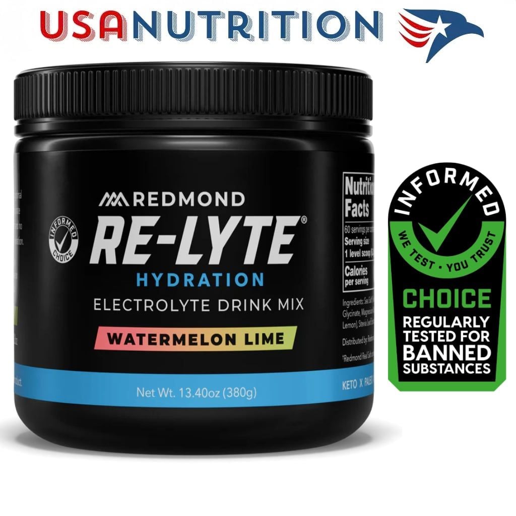 60 lần dùng Bột điện giải không đường Re-Lyte Hydration Electrolyte chứng nhận Informed-Choice : Redmond