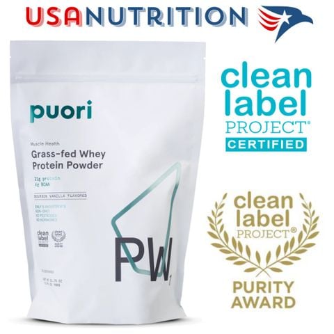  Grass Fed Whey Protein chứng nhận Clean Label Project 2lb 30 lần dùng : Puori PW1 