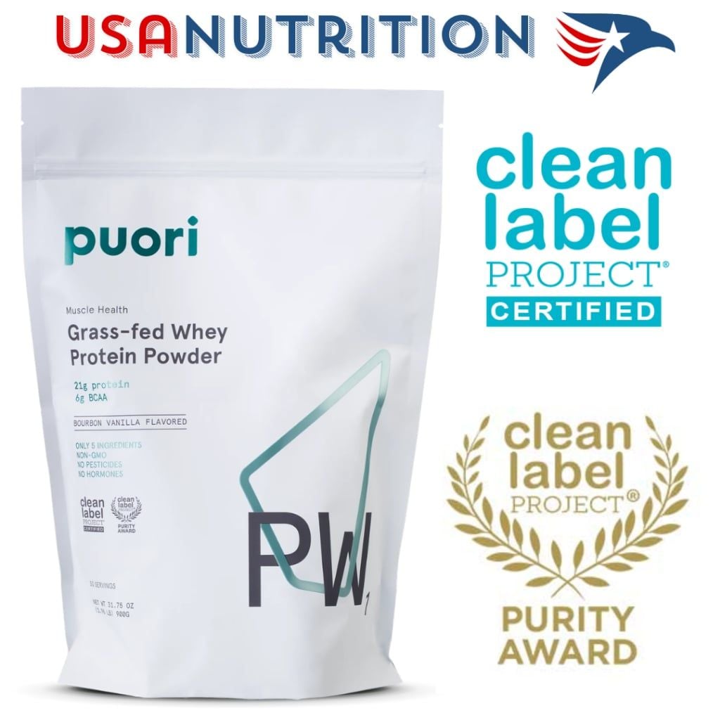 Grass Fed Whey Protein chứng nhận Clean Label Project 2lb 30 lần dùng : Puori PW1