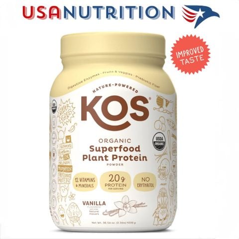  Đạm thực vật tốt nhất thế giới KOS Superfood Plant Protein : 20g protein 28 lần dùng 