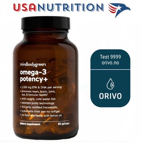  Dầu cá Omega-3 liều cao tốt nhất thế giới Chứng nhận ORIVO: Mind Body Greens 