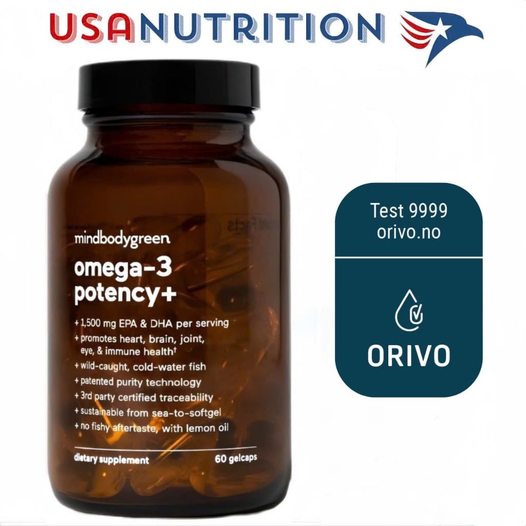 Dầu cá Omega-3 liều cao tốt nhất thế giới Chứng nhận ORIVO: Mind Body Greens