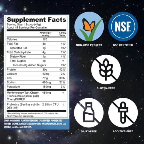  Đạm thực vật Vega Plant Protein + Recovery chứng nhận NSF Sport : 4lb 1.9kg 