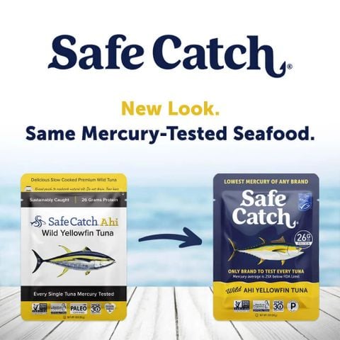  Cá ngừ vây vàng thủy ngân thấp Wild Ahi Yellowfin Tuna: Safe Catch hộp 12 gói 